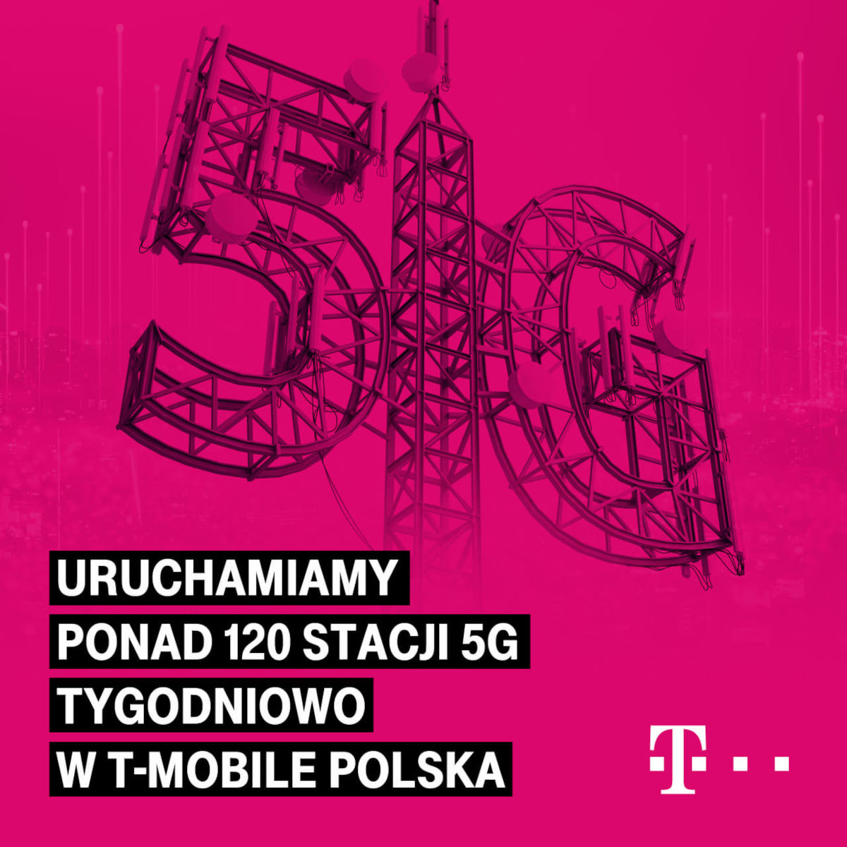 T-Mobile będzie uruchamiać 120 nowych stacji 5G tygodniowo, by szybko zwiększyć zasięg