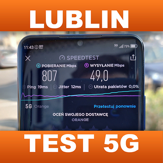 Orange: nawet 1,5 Gb/s w sieci 5G w Lublinie dzięki połączeniu 4G i 5G
