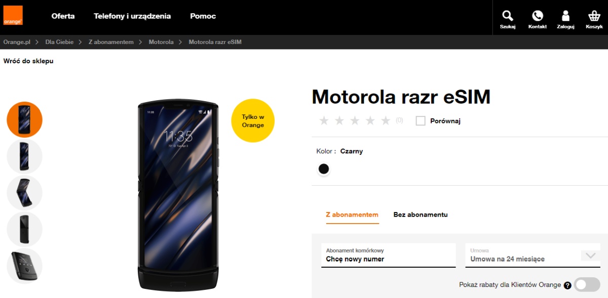 Motorola RAZR w Orange
