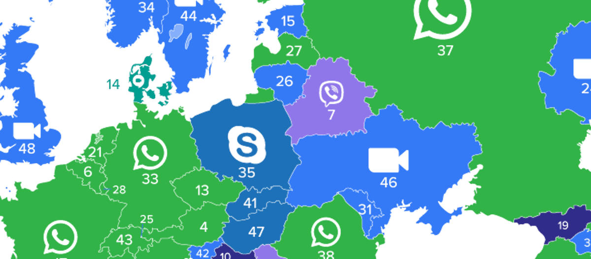 Zdalna praca i nauka w czasach pandemii stała się koniecznością, ale też swoistym fenomenem. Komunikatory internetowe, dotąd używane w sposób niezobowiązujący, zyskały dodatkowy wymiar – są to teraz najważniejsze narzędzia w kontaktach między ludźmi. U nas najpopularniejszy okazał się Skype. A jak wygląda to w pozostałych krajach Europy?