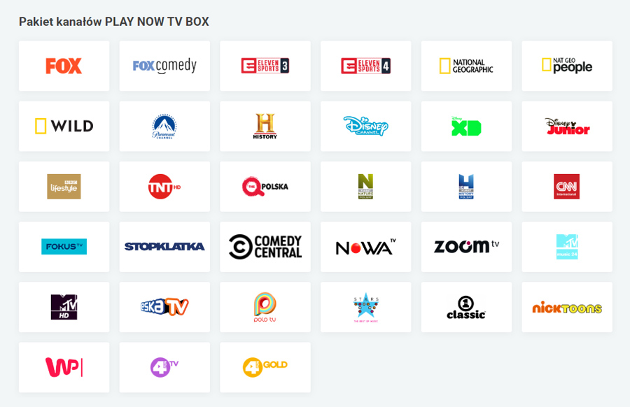 Pakiet kanałów Play Now TV Box