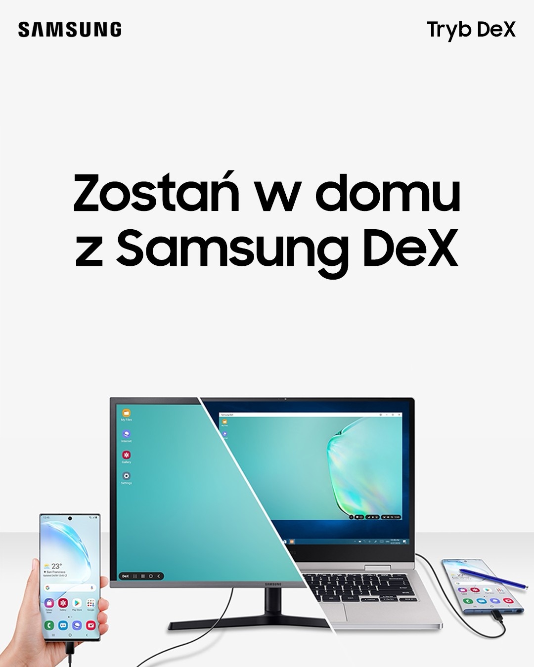 #zostańwdomu z Samsung DeX plakat