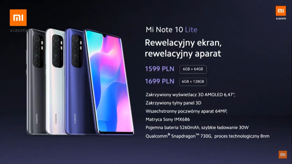 Xiaomi Mi Note 10 Lite ceny