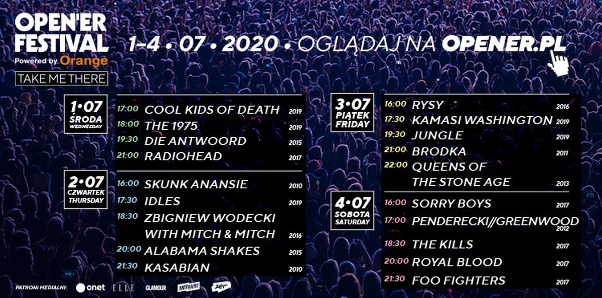 Open'er Festival 2020 plan
