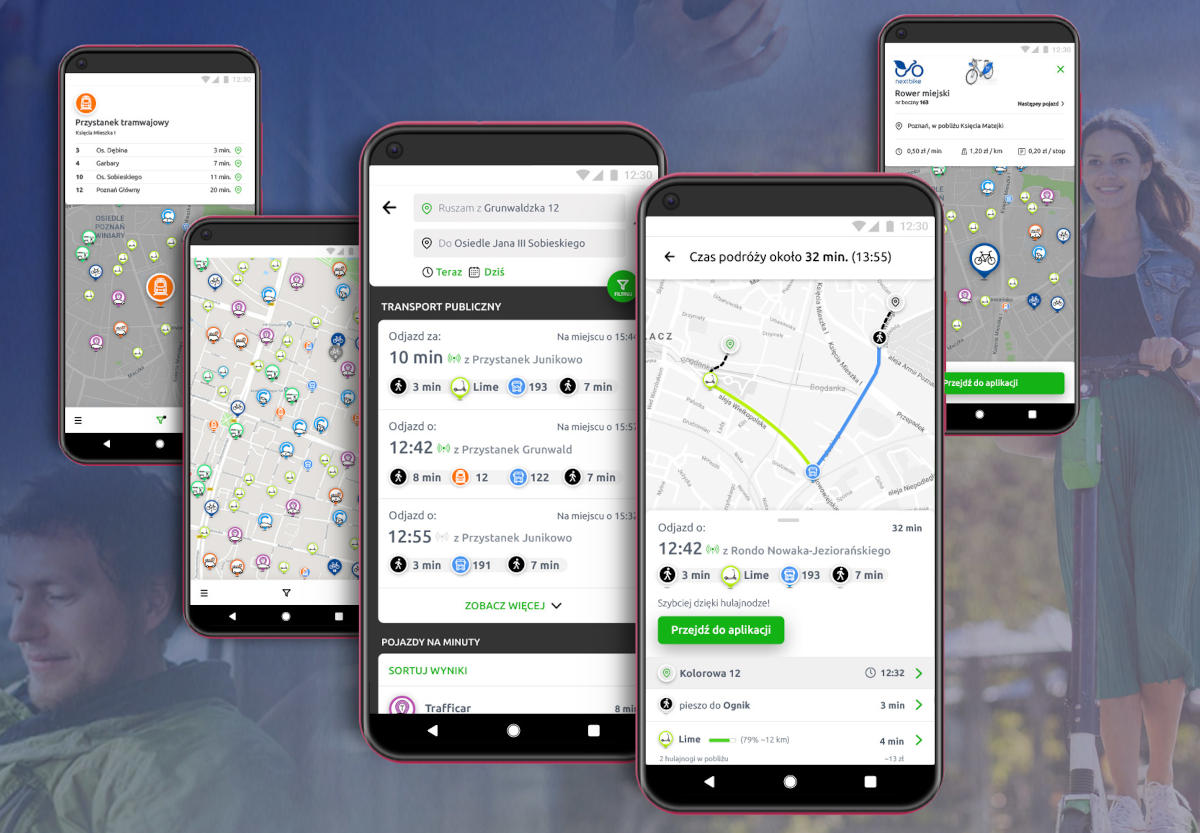 Aplikacja take&drive zmienia się w planer podróży łączący komunikację miejską z pojazdami na minuty