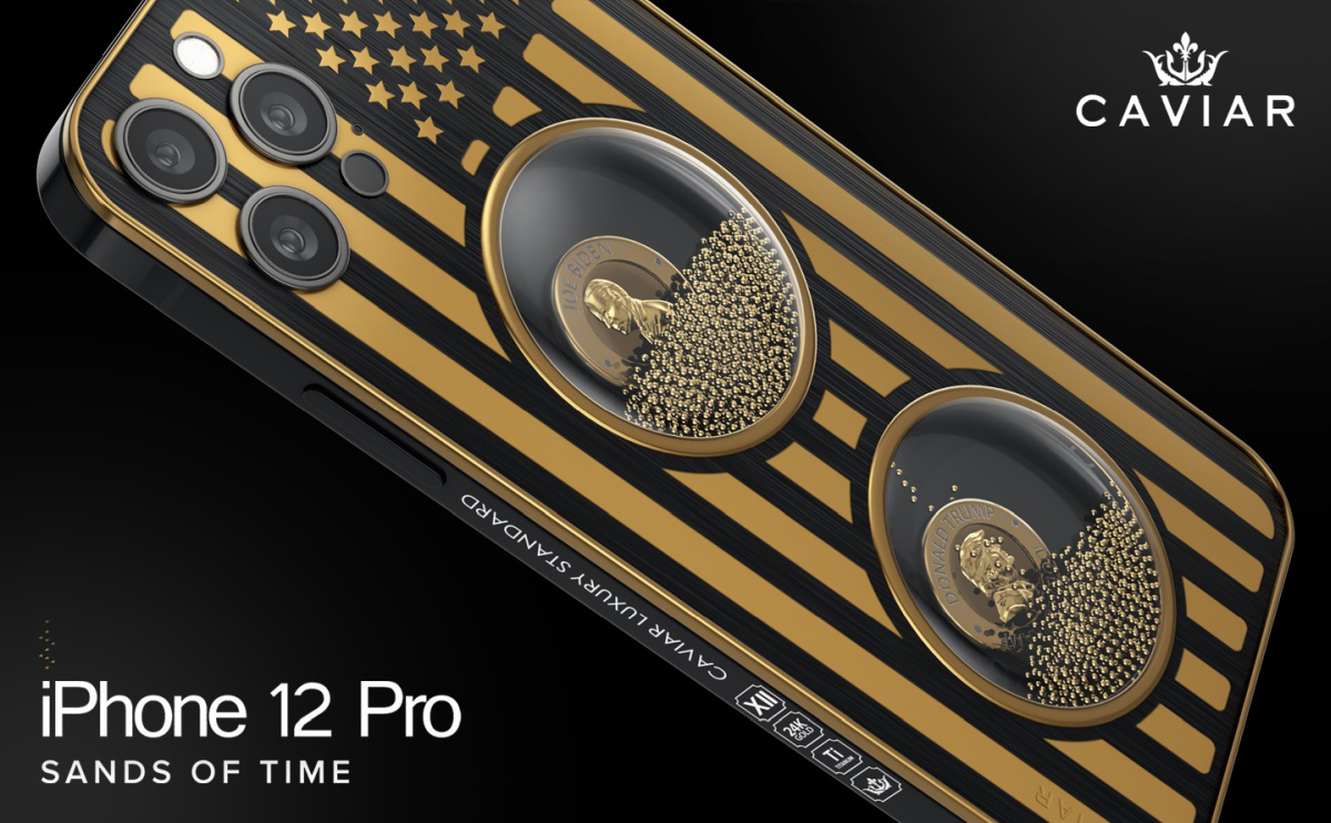 Caviar iPhone 12 Pro Sands of Time Biden Trump