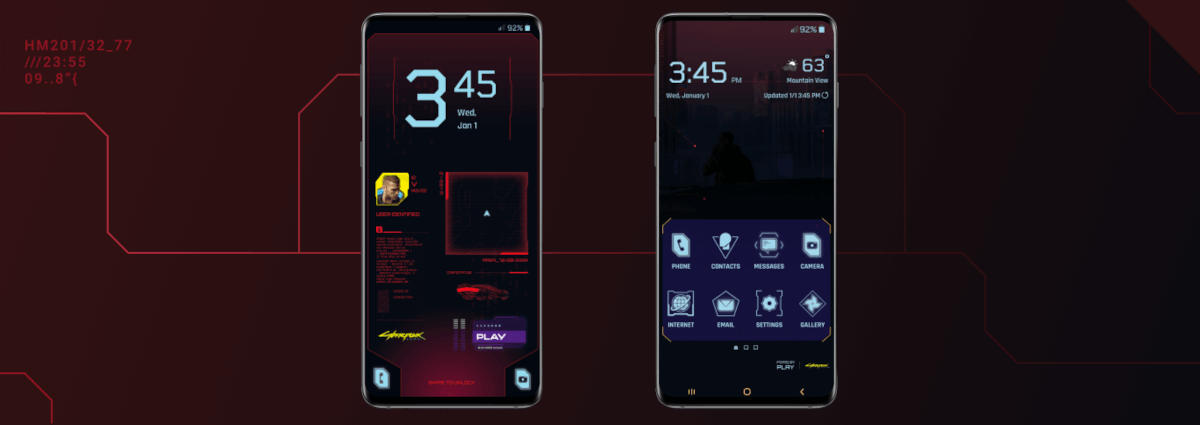 Cyberpunk 2077 darmowy motyw Samsung Huawei Xiaomi Play