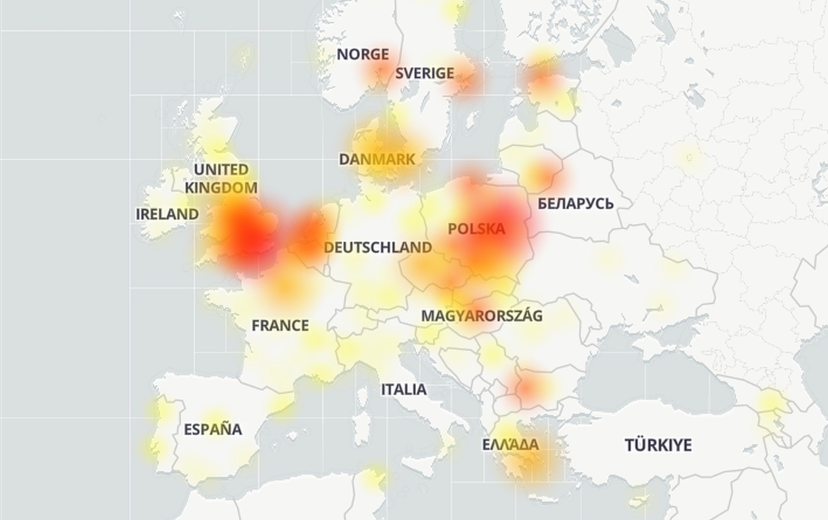 Facebook downdetector mapa