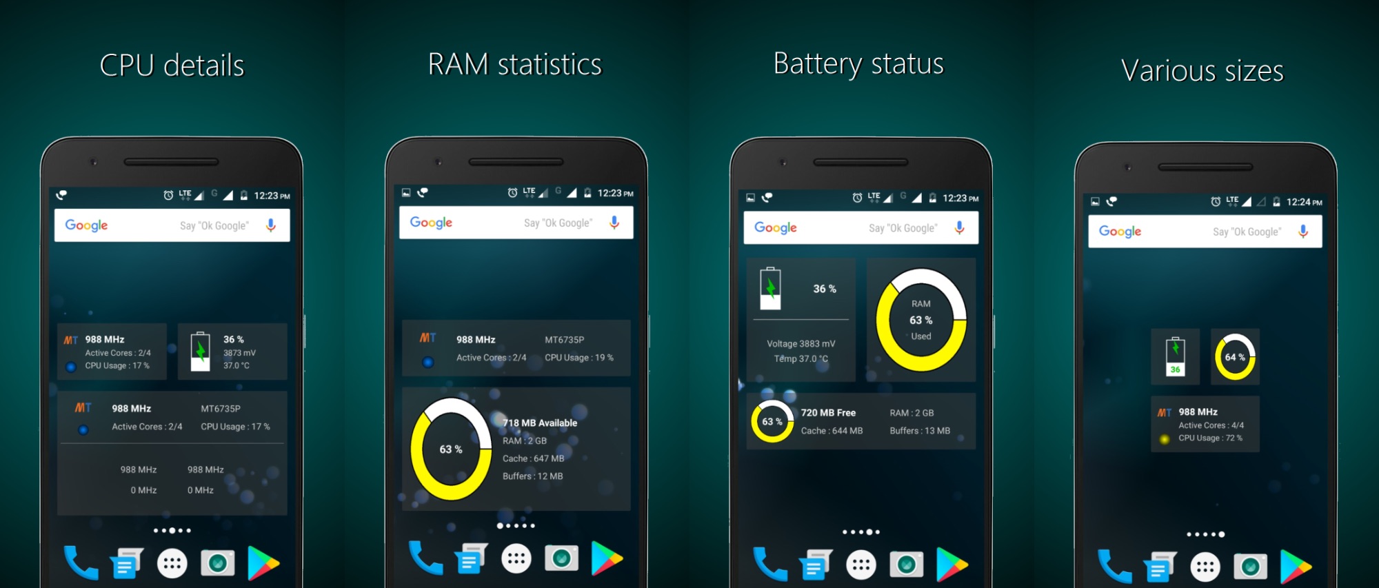 Widgets - CPU | RAM | Battery dla Androida