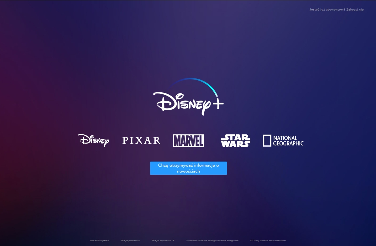 Disney+ Polska screen
