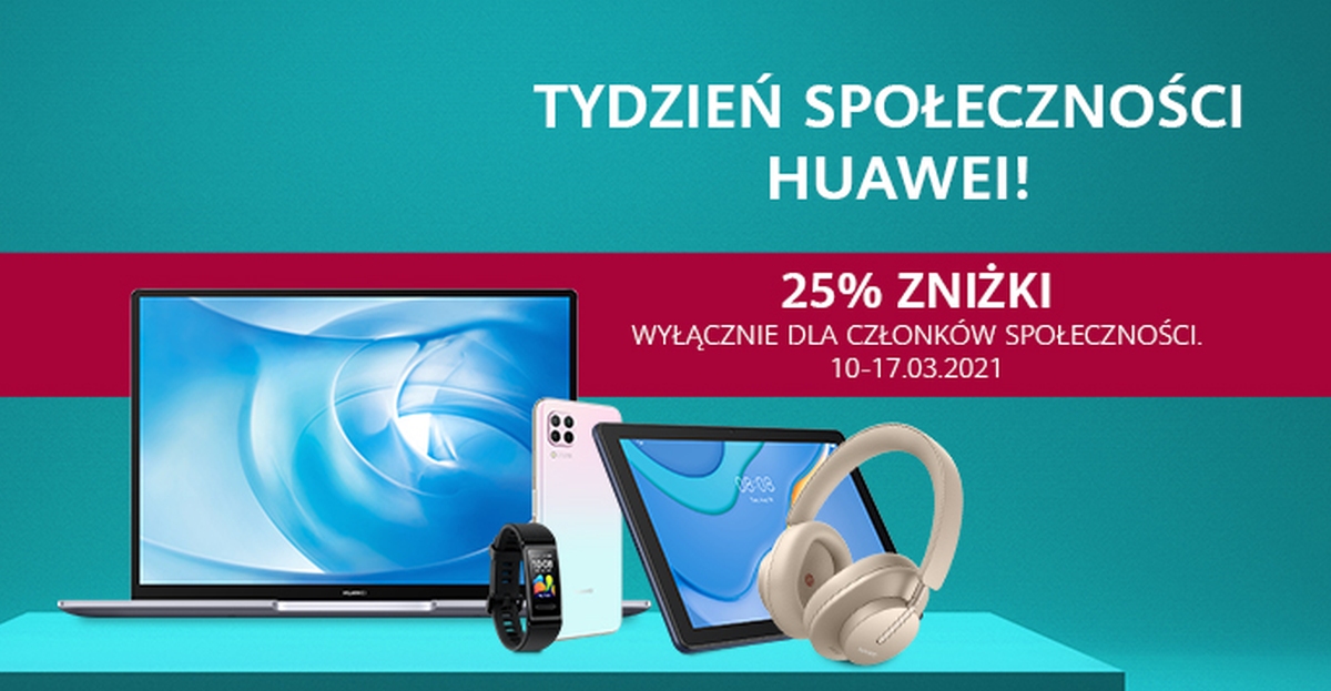 Huawei tydzień społeczności zniżka 25% huawei.pl