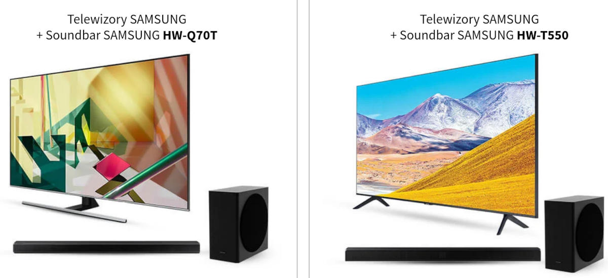 Telewizory Samsung QLED z soundbarami HW-Q70T i HW-T550 w promocji