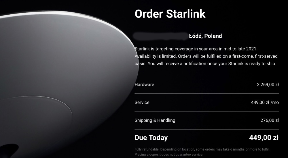 Starlink – cena w Polsce