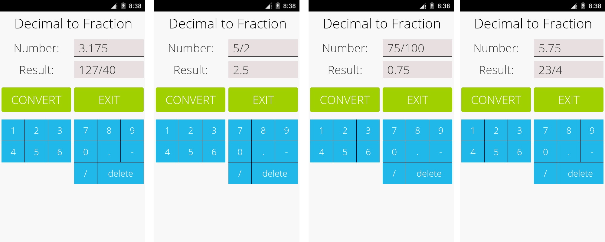 Decimal to Fraction Pro dla Androida