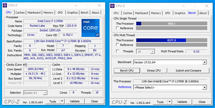 Intel Core i7-11700K specyfikacja