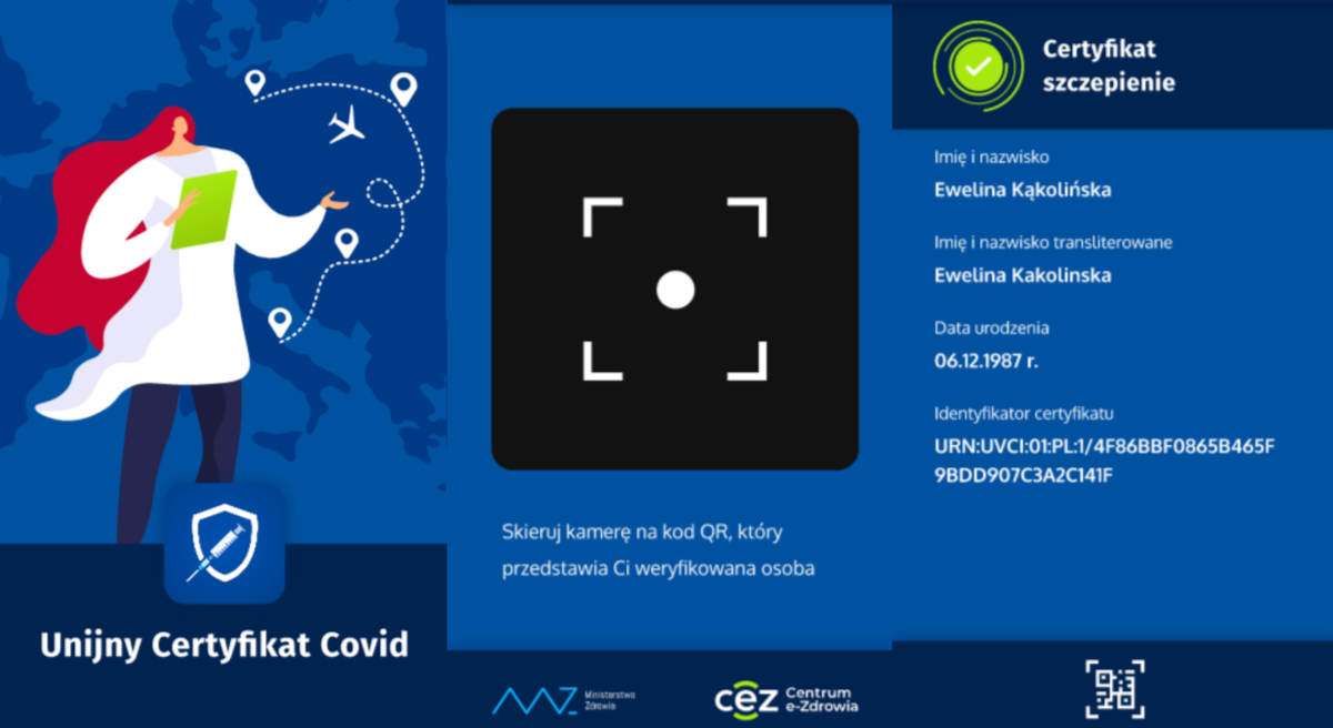 Aplikacja „UCC – Unijny Certyfikat Covid” jest już dostępna dla Androida