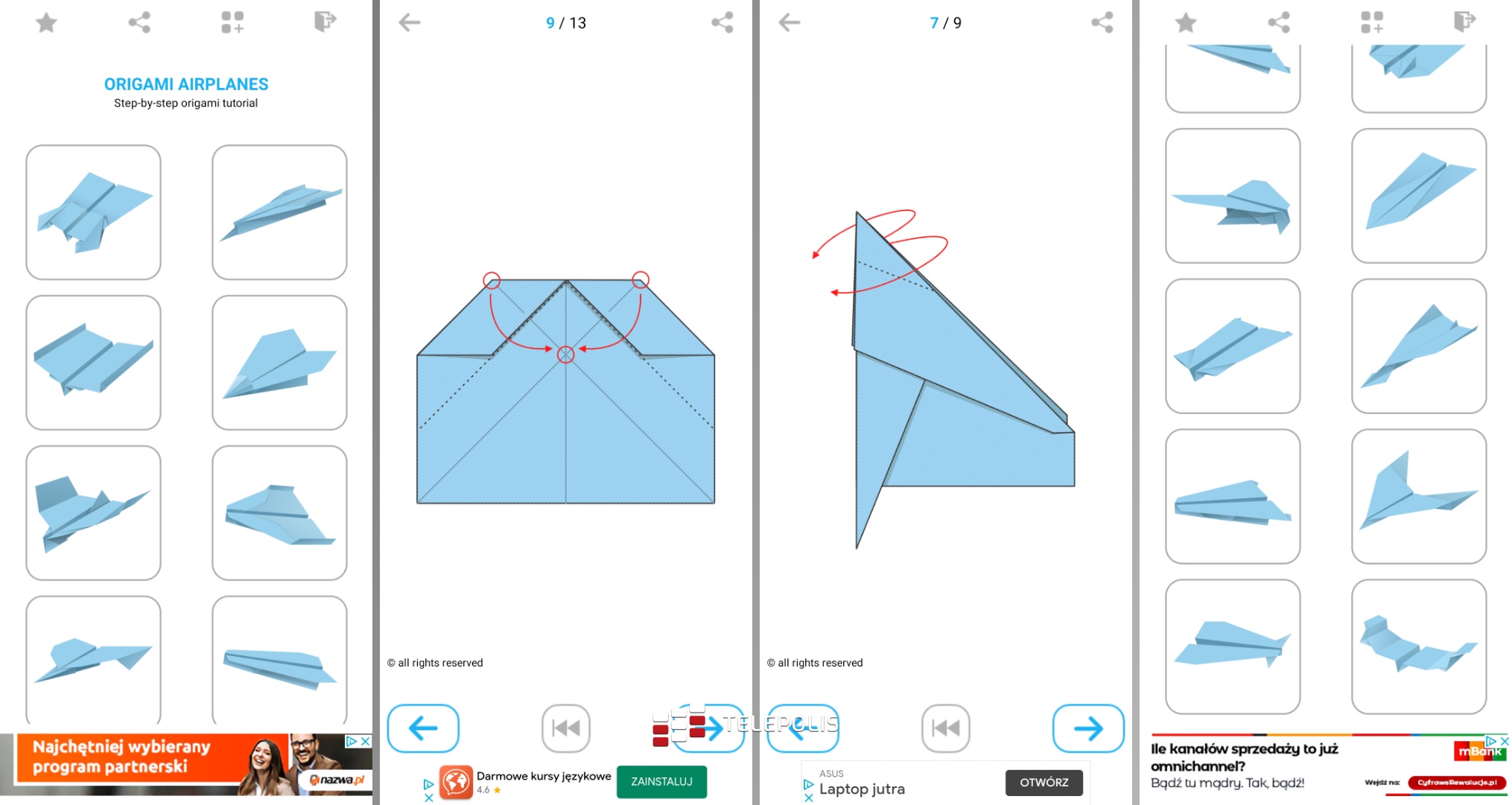 Origami Airplanes – instrukcje dla Androida