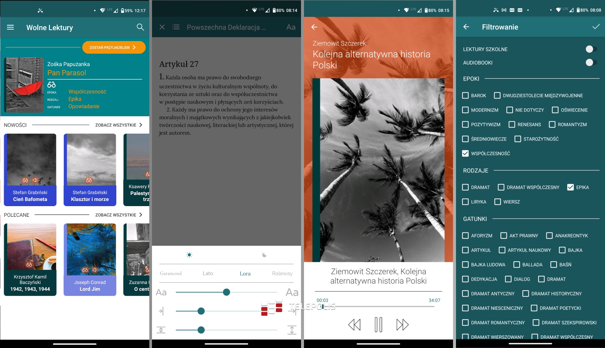 Wolne Lektury – aplikacja dla Androida