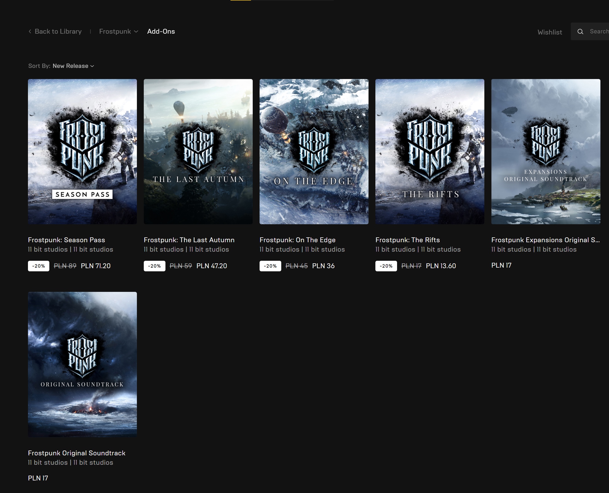 Epic Games Store – dodatki do Frostpunk