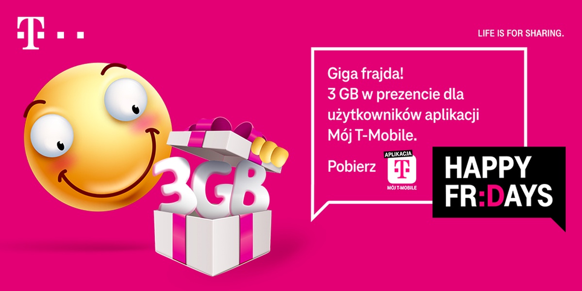 T-Mobile Happy Fridays 3 GB na weekend