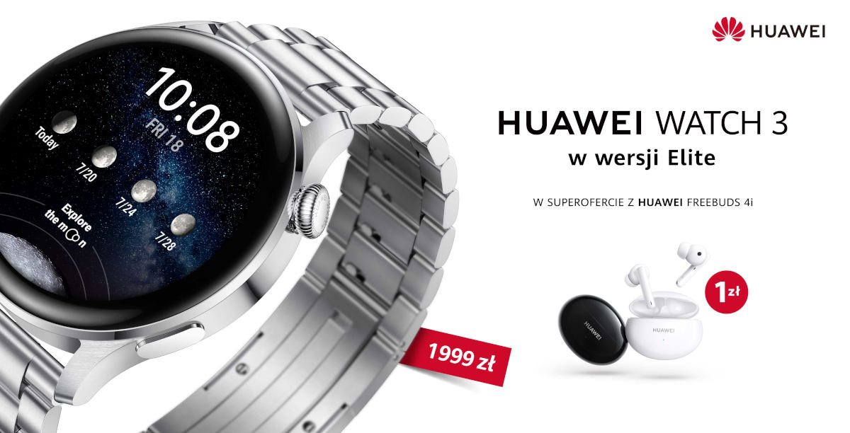 Huawei prezentuje Watch 3 Elite. Tytanowa bransoleta nie tylko w modelu Pro