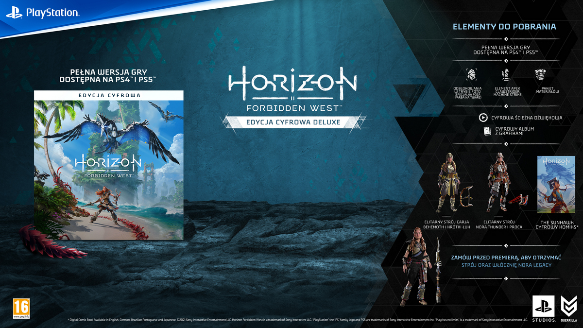 Horizon Forbidden West - aktualizacja do PS5 tylko w wersji Deluxe