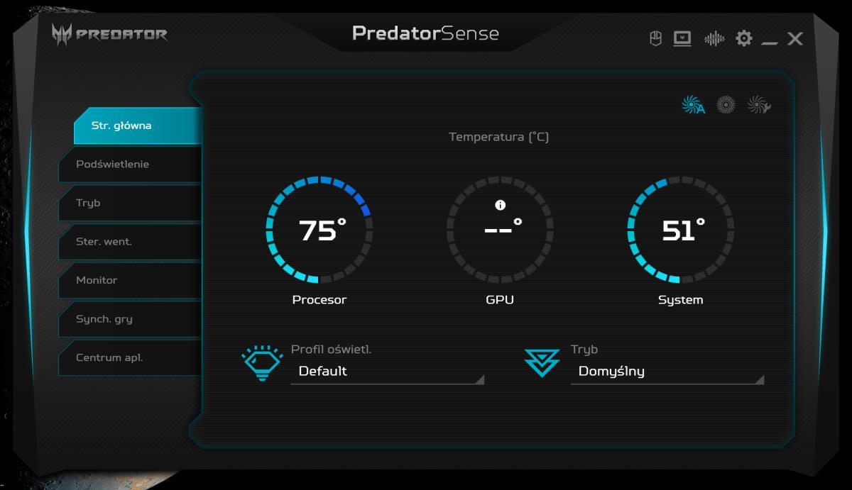 Acer Predator Triton 300 - software