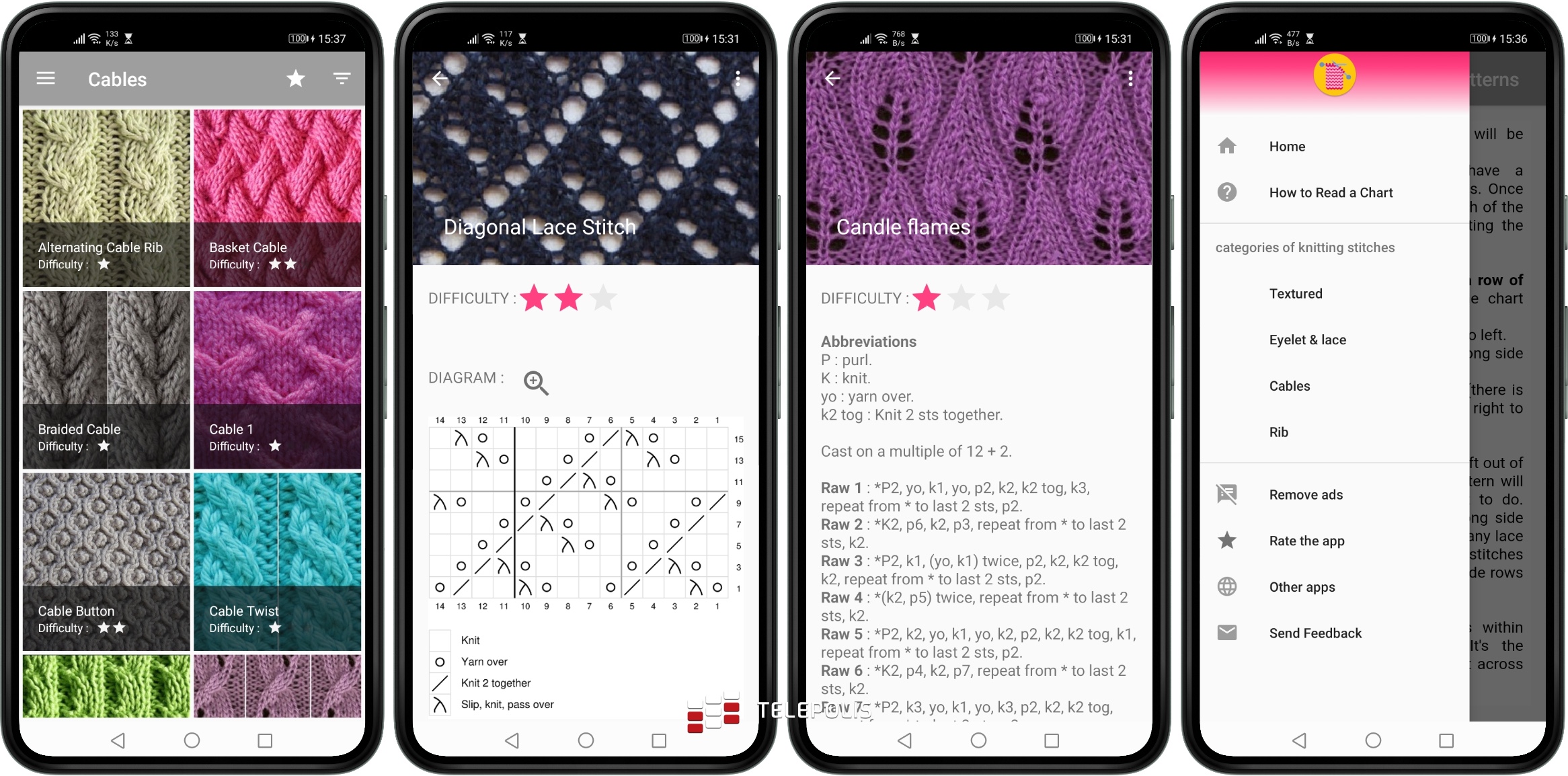 Knitting Stitches dla Androida – robienie na drutach