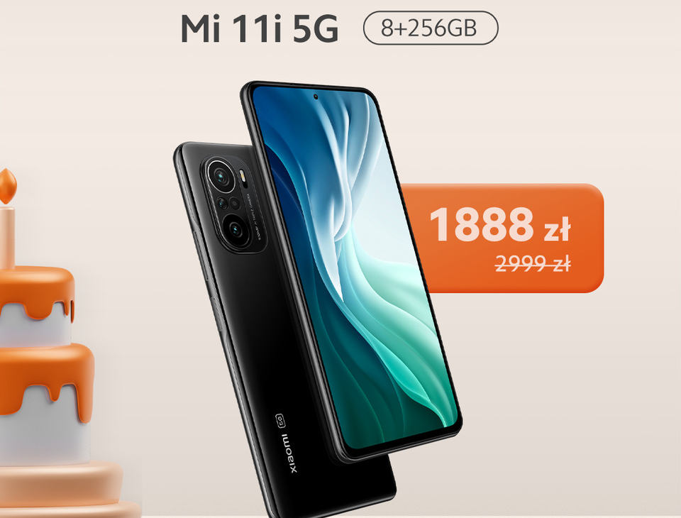 Xiaomi Mi 11i 5G 8+256 GB w kolorze Cosmic Black za 1888 zł