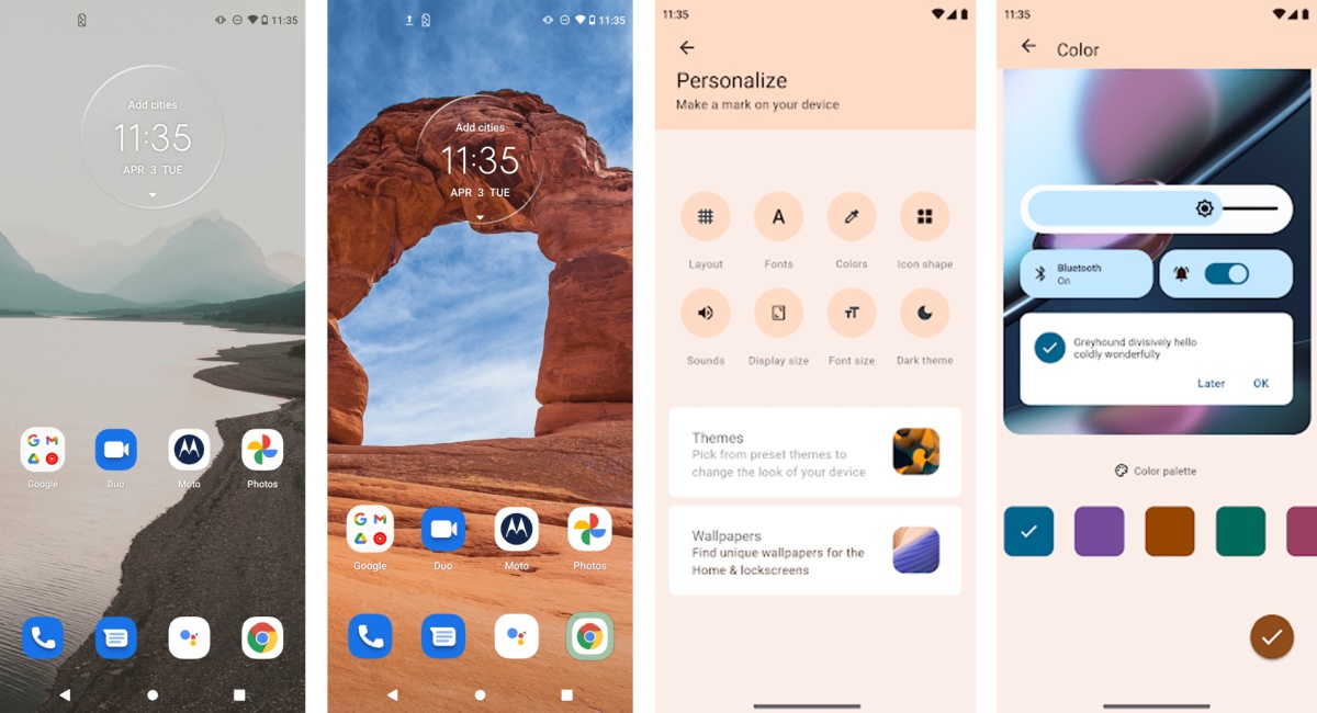 Motorola Android 12 Interfejs