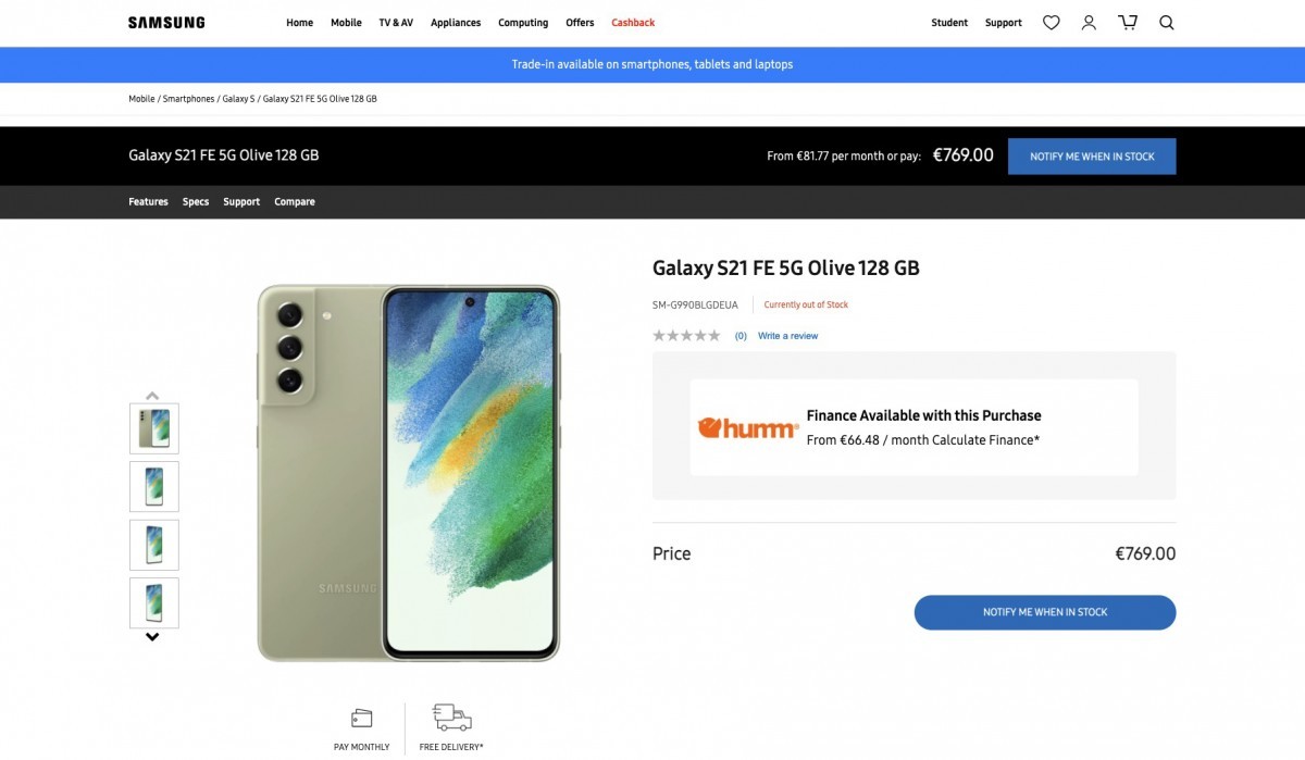 Samsung Galaxy S21 FE już w sprzedaży... tak jakby