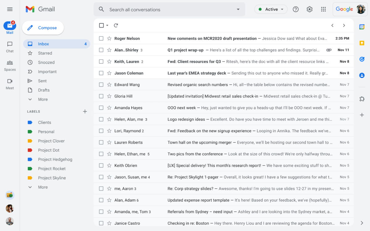 Gmail nowy interfejs