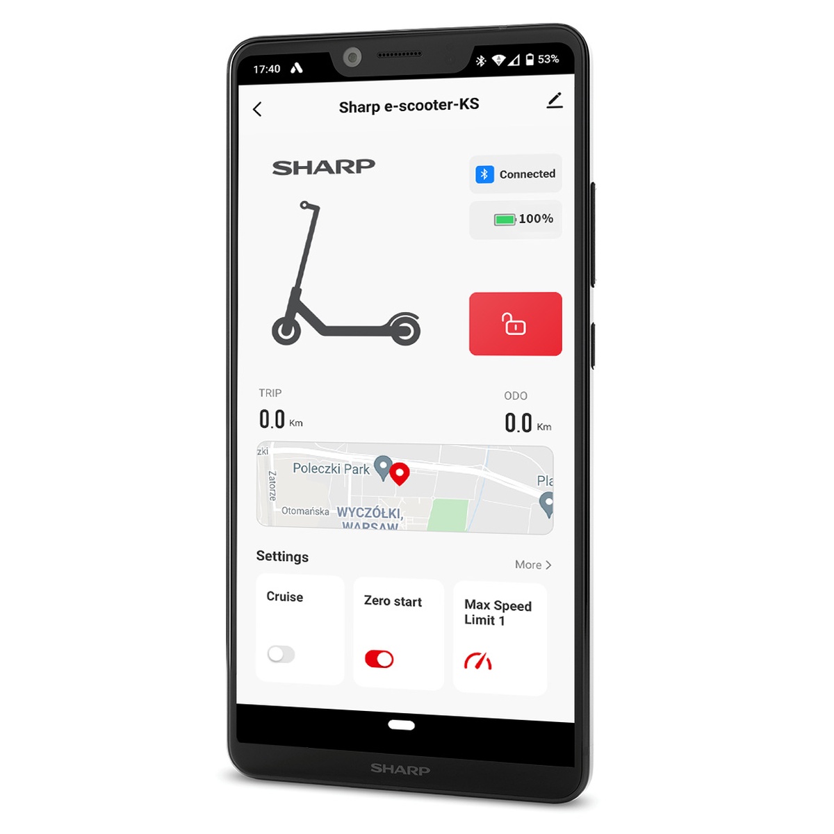 Sharp e-scooter app