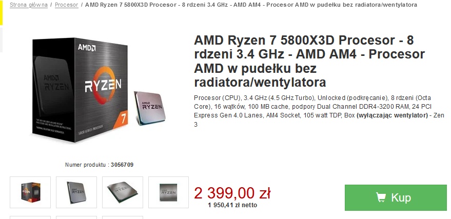 AMD Ryzen 5800X3D trafia do polskich sklepów. Sprawdzamy jego ceny