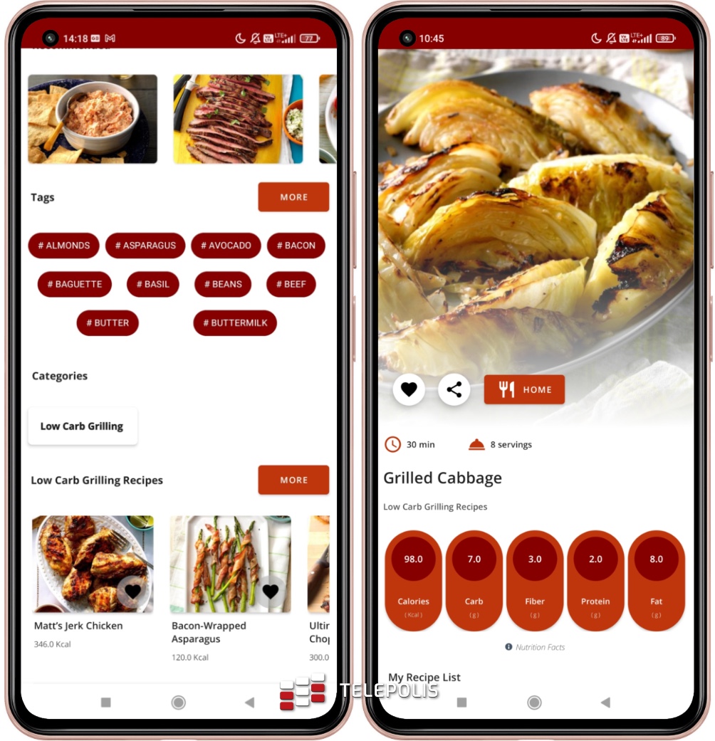 Barbecue Grilling Recipes – interfejs aplikacji