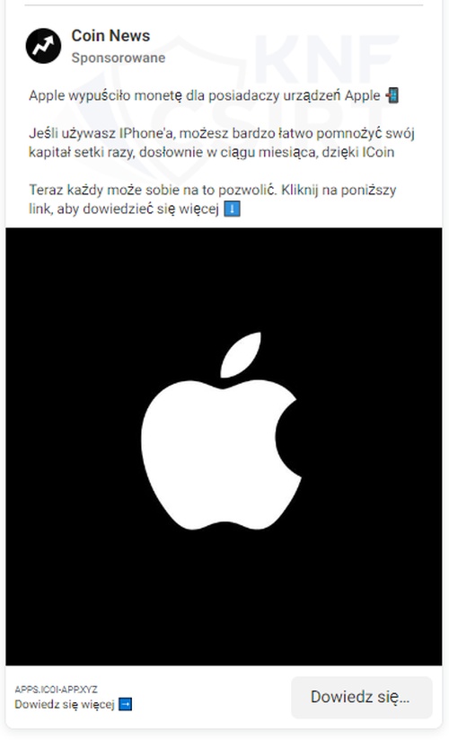 Oszustwo na Apple screen1
