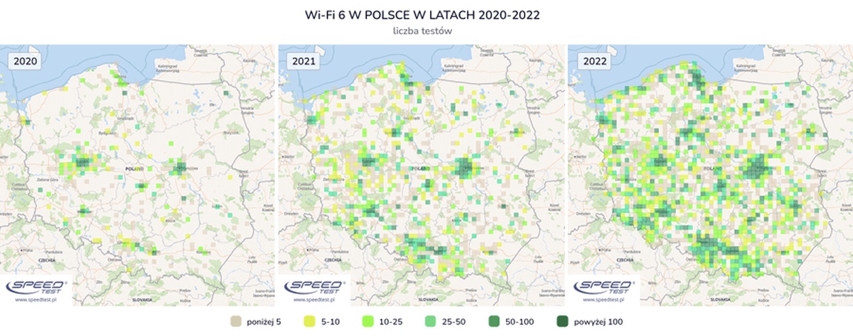 Wi-Fi 6 2020-2022 mapy