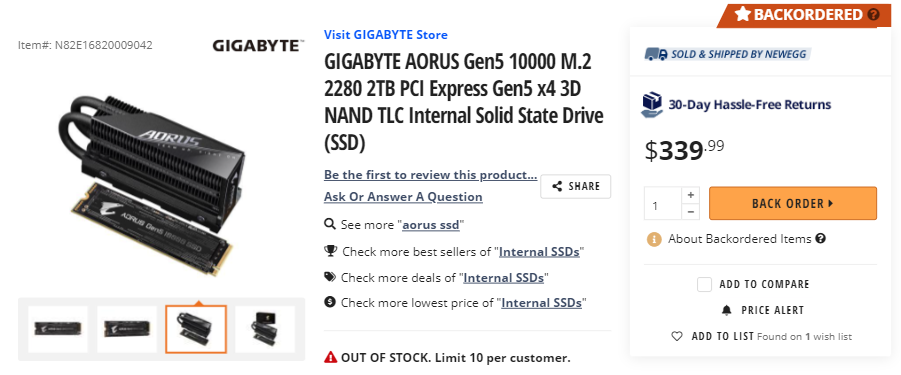 Szalenie wydajne SSD PCIe 5.0 od GIGABYTE trafia do sprzedaży