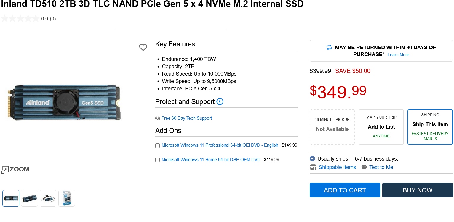 Tragedia. Pierwsze SSD PCIe 5.0 są bardzo drogie, głośne i brzydkie