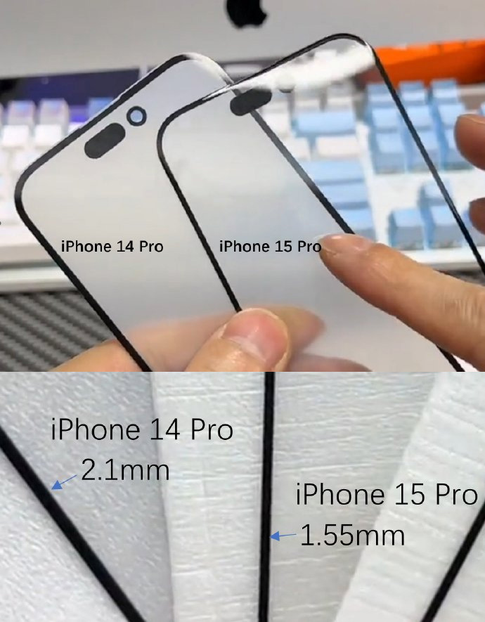 porównanie folii ochronnych dla iPhone'a 14 Pro i iPhone'a 15 Pro