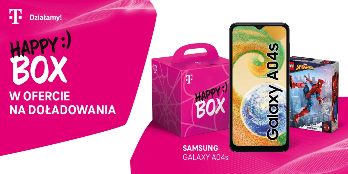 T-Mobile Happy BOX Samsung Galaxy A04S LEGO Marvel baner