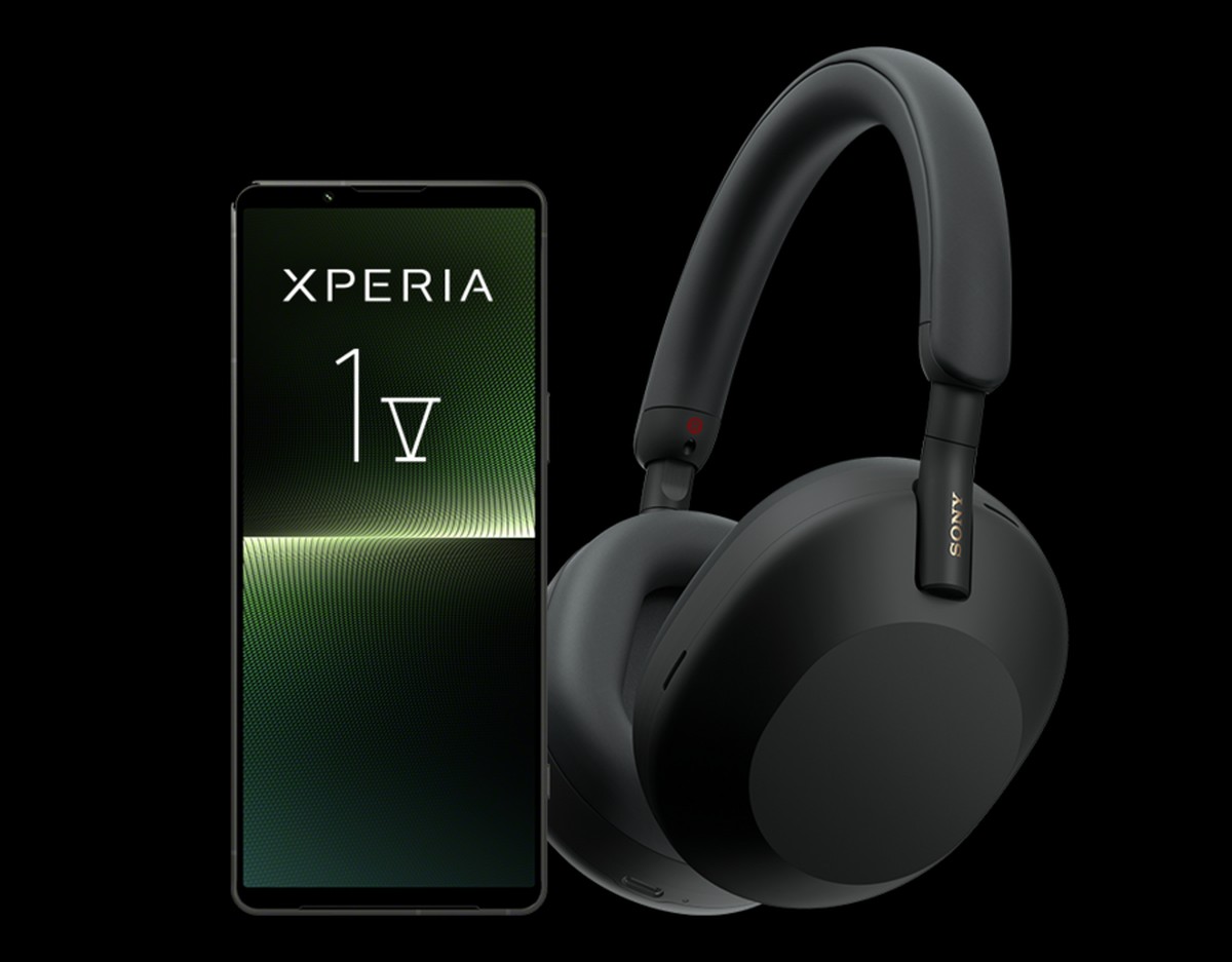 Sony Xperia 1 V ze słuchawkami