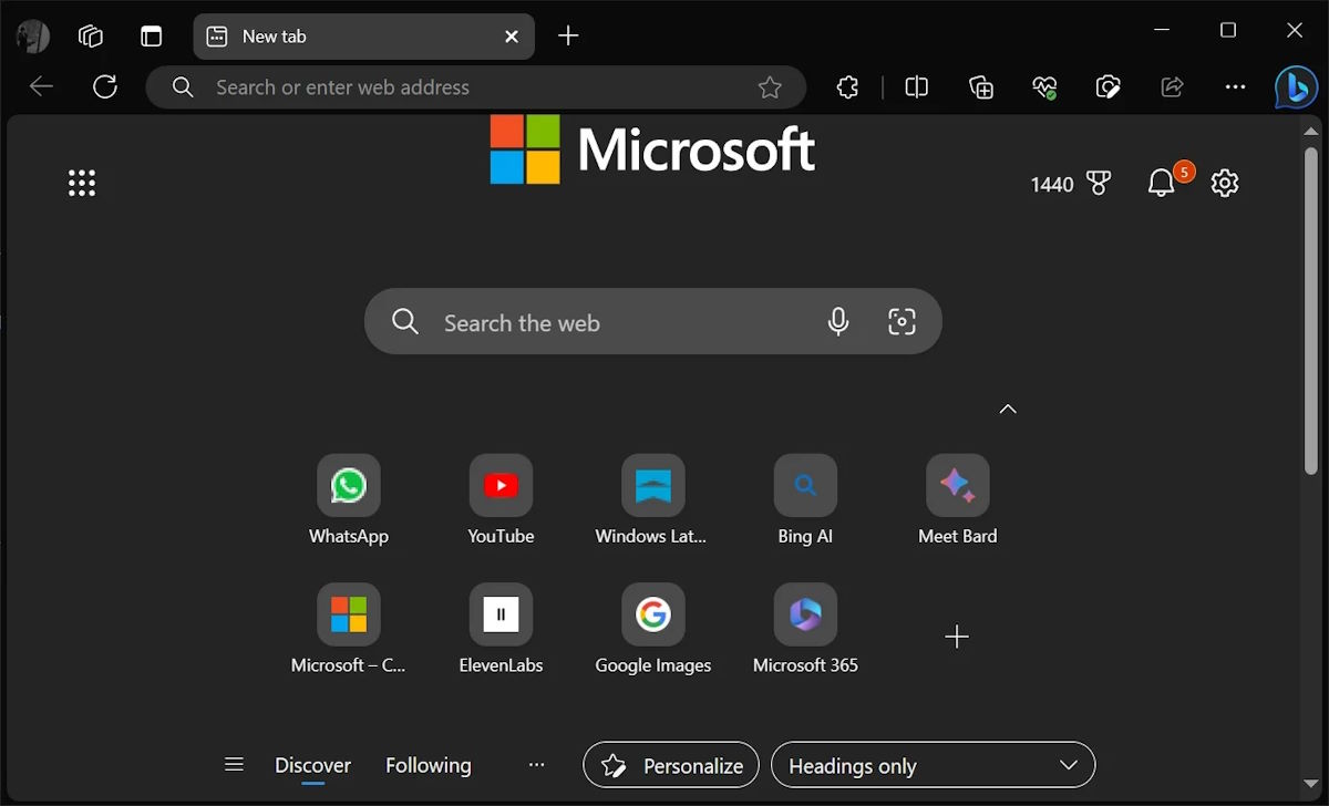 Microsoft Edge tryb ciemny