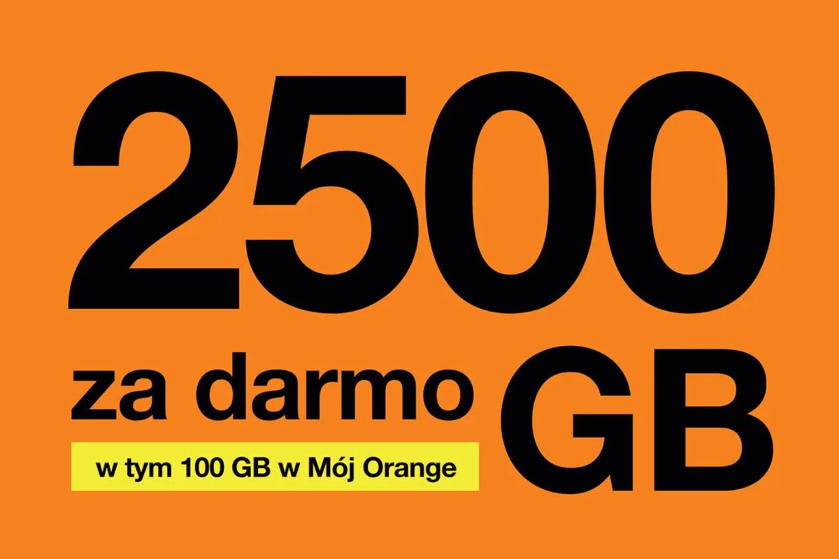 Orange na kartę 2500 GB za darmo