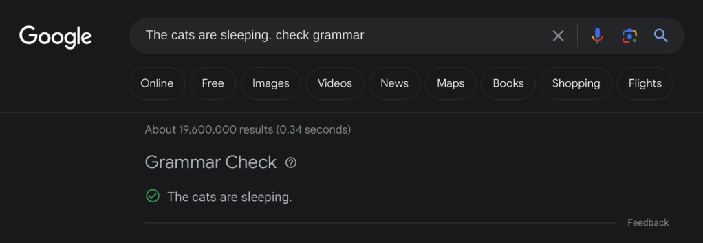 Sprawdzanie gramatyki w Google Search