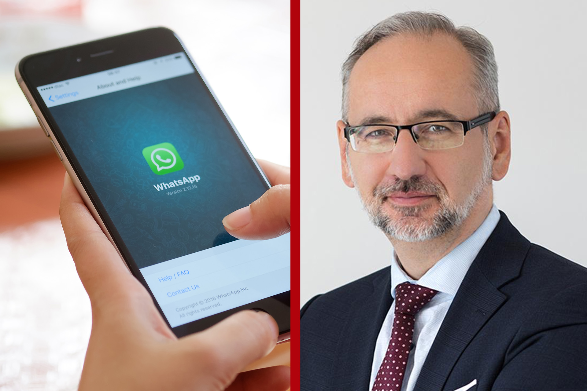 Niedzielski wysyłał wrażliwe dane przez WhatsApp