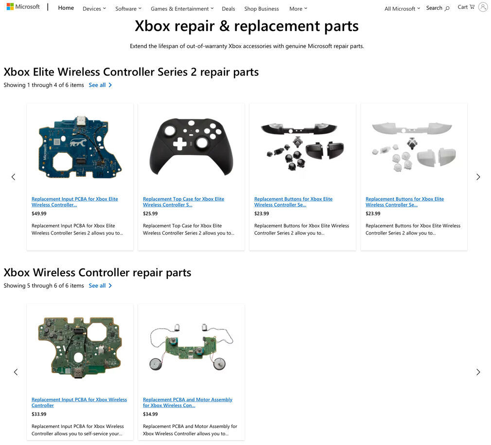 Xbox Wireless Controller części zamienne w Microsoft Store