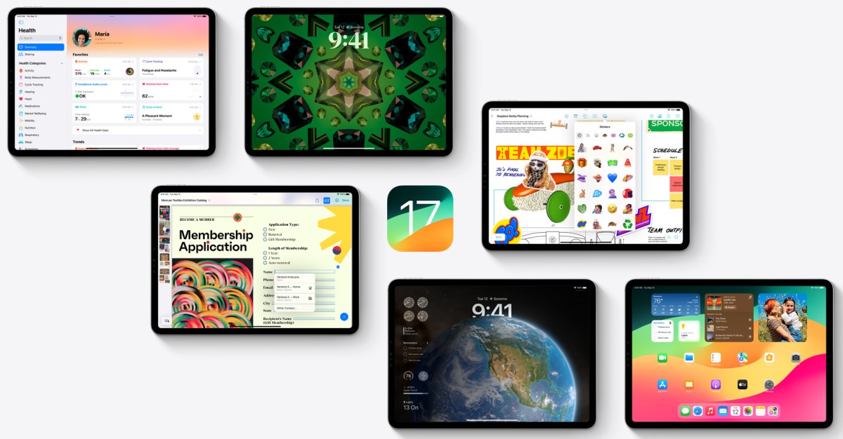 iPadOS 17 screens