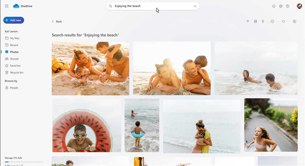 Wyszukiwanie w zdjęciach na OneDrive