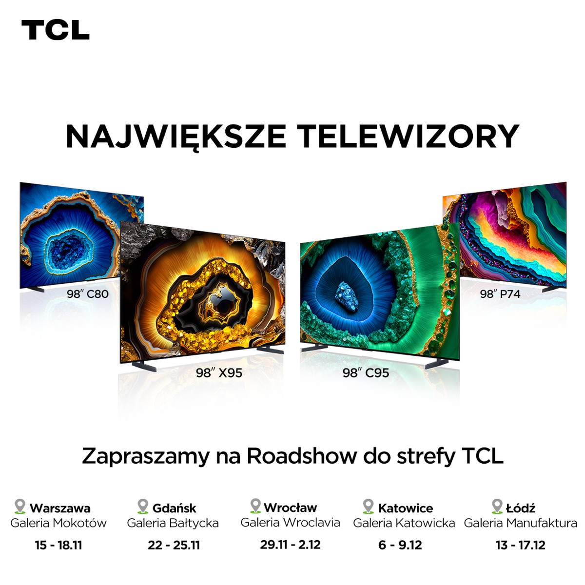 TCL największe telewizory baner